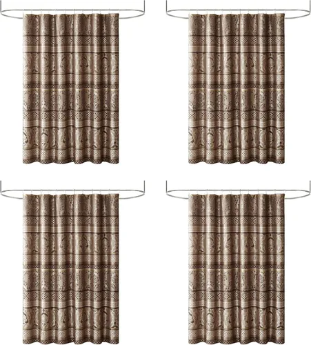 Vista 8 de Bellagio - Cortina de ducha de transición para baño, 72 x 72 pulgadas, color beige