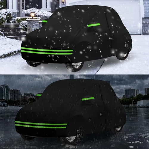 Vista 7 de Fundas impermeables para automóvil de repuesto para Fiat 1957-1975 500/500L/500F, 6 capas para todo tipo de clima, funda de automóvil con puerta