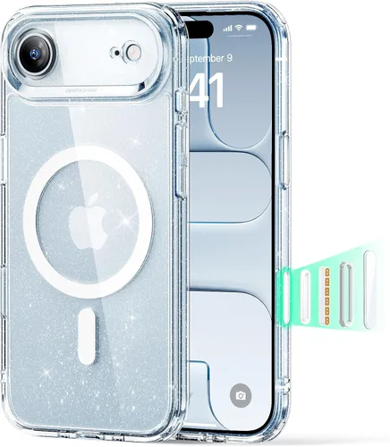 Vista 39 de ESR Classic Hybrid - Funda para iPhone 16 Pro, color negro transparente claro negro
