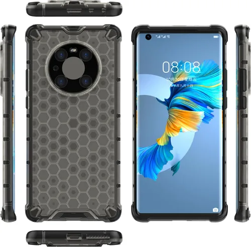 Vista 48 de Pzwoxukhov Funda compatible con Huawei Nova 3i, compatible con Huawei P Smart+ 2018 Honeycomb Anti-Drop Shock-Absorbing Case Negro