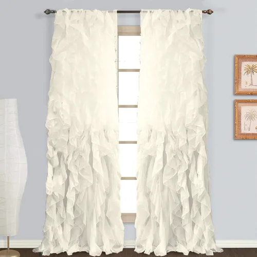 Vista 4 de DiamondHome Cascade - Cenefa transparente con volantes (50 x 16 pulgadas)