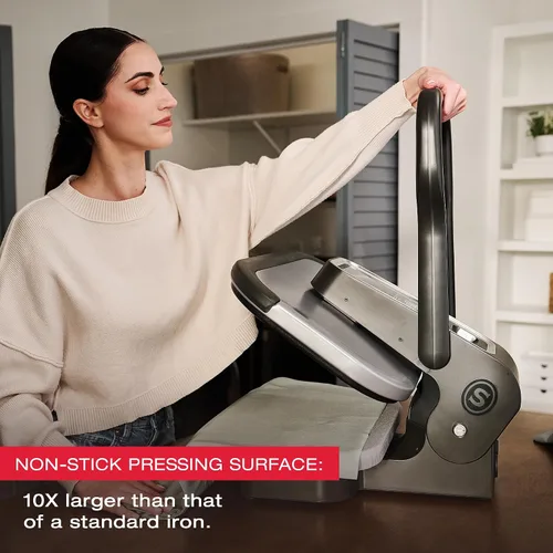 Vista 8 de SINGER® Prensa de vapor inteligente 2.0 (1600 W) - Nuevo lanzamiento Superficie de prensado antiadherente profesional de 20 pulgadas con controles