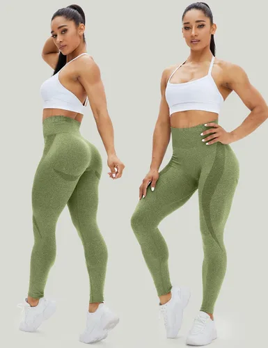 Vista 6 de HIGORUN - Leggings sin costuras para mujer moldeadores con diseño gráfico de sonrisas de cintura alta para el gimnasio yoga o hacer ejercicio