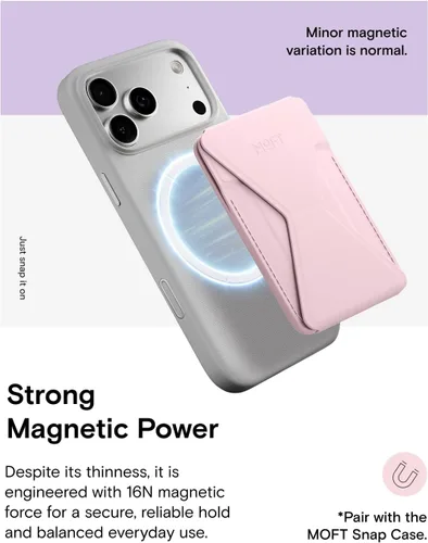 Vista 5 de MOFT Soporte para teléfono y cartera AERA, cartera MagSafe, tarjetero beach blanco