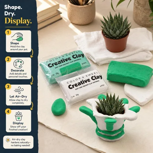 Vista 7 de Color Swell Creative Clay Paquete a granel, 80 paquetes de 1 oz