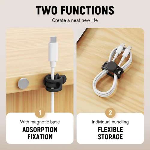 Vista 3 de Upgraded Data Cable Organizer - Made of Silicone, A Multi-Purpose Cable Bundling Tool(12pcs)