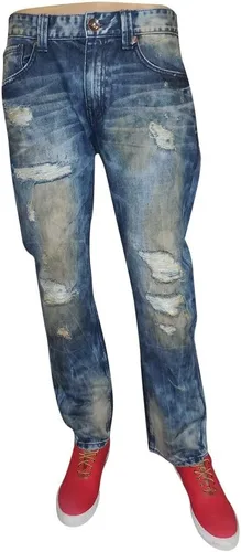 Vista 9 de Level 7 Jeans de mezclilla prémium para hombre, corte recto y hecho a mano negro (Black Tint)