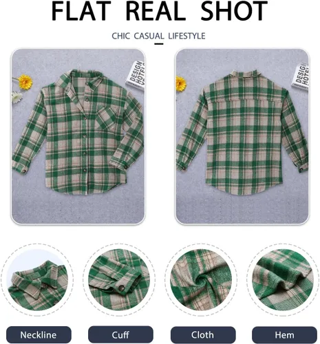 Vista 32 de ZOLUCKY Chaqueta de manga larga con botones para mujer, talla grande, blusas