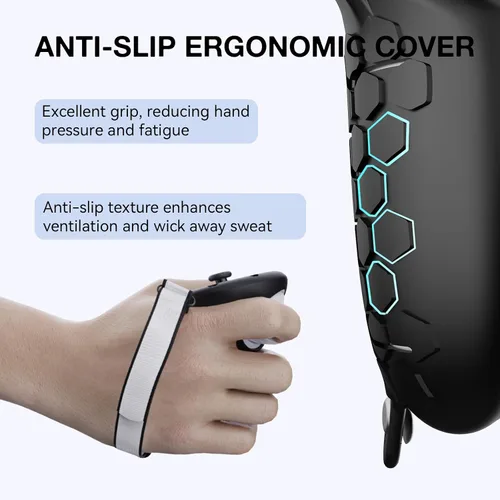 Vista 3 de Funda de agarre para controlador VR para accesorios Meta Quest 3, piel de silicona para controladores Oculus Quest 3, protector de controlador