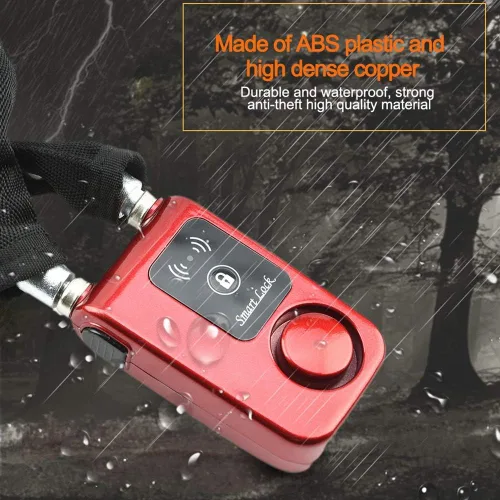 Vista 4 de Cerradura de cadena Bluetooth, cerradura de cadena antirrobo inteligente con control de aplicación iOS/Android para bicicleta, motocicleta y puerta
