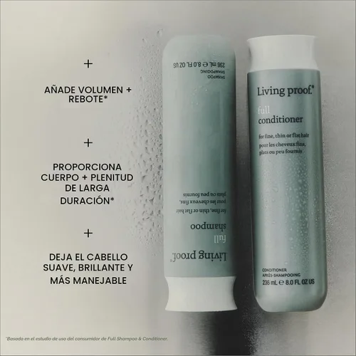 Vista 5 de Living proof Acondicionador voluminizador e hidratante completo: añade volumen, suavidad, brillo, sin silicona, seguro para cabello teñido
