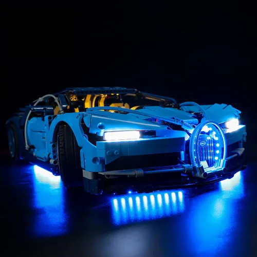 Vista 7 de Kit de luz LED para Lego 42083 Bugatti Chiron Model Building Kit; kit de iluminación de bricolaje compatible con Lego 42083 (solo kit de luz Led)
