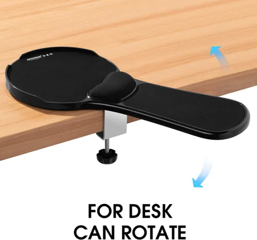 Vista 5 de Omhuzsyo Alfombrilla de mouse mejorada para brazo de silla, almohadilla ajustable para soporte de muñeca para mesa y silla, extensor de mesa