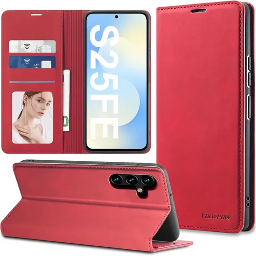 Vista 31 de Funda de piel con tapa para Samsung Galaxy Z Flip 3, con protección de bisagra, delgada y magnética tipo cartera [1 tarjetero], funda protectora a