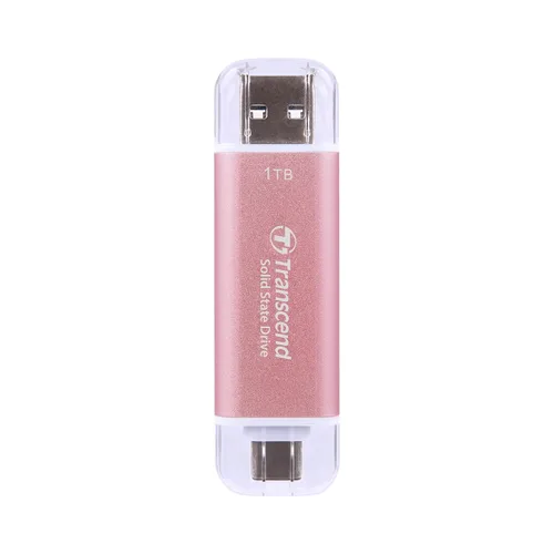 Vista 2 de Transcend ESD310 SSD externo de 1 TB, hasta 1,050 MB/s, unidad USB dual para iPhone17,16,15, iPad y Mac/Pixel10/Tesla/Steam Deck/ROG Ally/MSI Rosa
