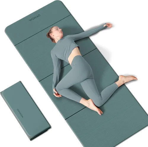 Vista 7 de Estera de Yoga de 7 Pliegues 177.8x61 cm - 1.27 cm de Grosor Estera de Ejercicio Plegable, Compacta Antideslizante de TPE para Viaje