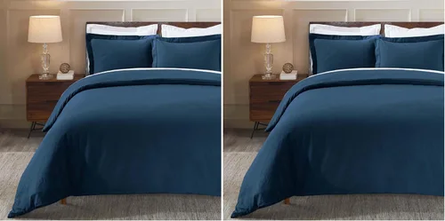 Vista 19 de Superior Juego de funda de edredón de franela de algodón, ropa de cama de algodón cepillado, cómodo y suave, juego de 2 piezas que incluye 1 funda