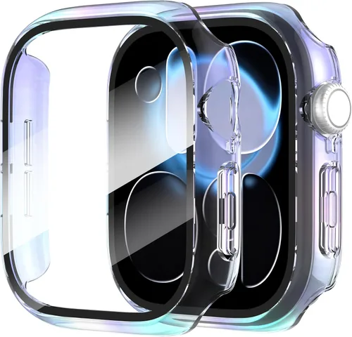 Vista 37 de Diruite Juego de 2 fundas para Apple Watch Series 3/2/1 de 38mm, protector de pantalla de vidrio templado ultradelgado de todo alrededor para iWatch