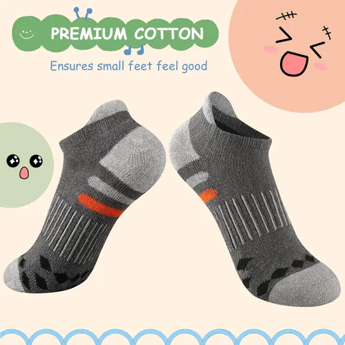 Vista 4 de Comfoex 10 pares de calcetines de tobillo atléticos para niños grandes y pequeños calcetines de algodón medio acolchados