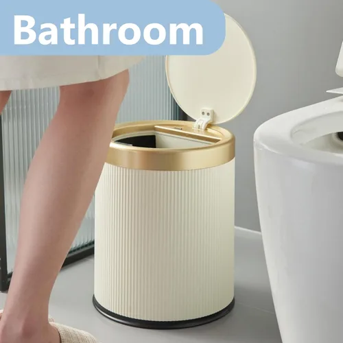 Vista 4 de Paquete de 2 cubos de basura automáticos para baño, con sensor de movimiento sin contacto con tapa, cubo de basura inteligente a prueba de perros