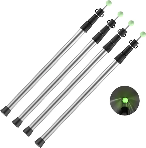 Vista 11 de SANLIKE Bastones de lona telescópicos para tienda, postes de aluminio de 96 pulgadas, poste extensible para toldo, refugio, camping, senderismo