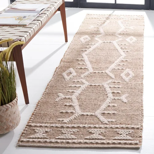 Vista 11 de SAFAVIEH Marbella Collection - Alfombra de pasillo de 8 pies, color marfil, diseño de transición, ideal para zonas de alto tráfico en pasillo, baño