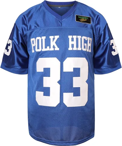 Vista 2 de MESOSPERO Al Bundy 33 Polk High - Camiseta de fútbol para hombre, camiseta deportiva azul 90S, ropa de hip hop S-3XL, 33 Al Blue