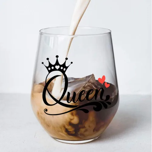Vista 4 de Perfectinsoy Divertida copa de vino de reina, regalo único de reina para hermanas, mujeres, novia, ella, esposa, amiga, despedida de soltera