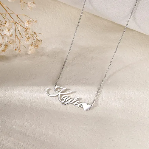 Vista 3 de Collar con nombre personalizado, collares de plata de ley personalizados para mujer, collares con nombre personalizados, joyería de regalo para mujer