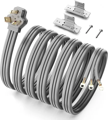 Vista 10 de TOPDC - Cable de secado de 3 puntas, cobre puro 30A de 5 pies, NEMA 10-30P, certificación ETL