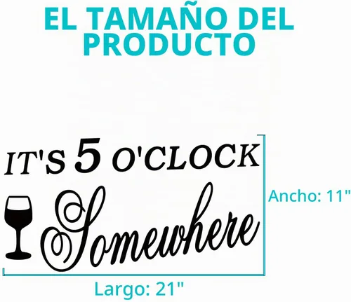 Vista 3 de Calcomanías de pared con citas familiares para cocina: decoración inspiradora para el hogar, despensa, comedor, vinilo para pared, diseño de "It's 5