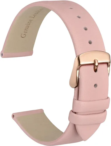 Vista 37 de WOCCI Correa de reloj elegante de 0.315 in de ancho, correa de repuesto de cuero genuino con hebilla dorada (negro)