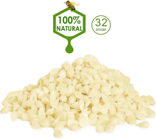 Vista 2 de Bolitas de cera de abeja blanca Howemon 2LB 100% Puras y Naturales Triple Filtro para Cuidado de la Piel, Cara, Cuerpo y Cabello Suministros
