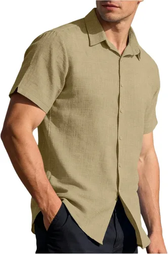 Vista 4 de RTRDE Men's Button Down Shirts Short Sleeve Lightweight Summer Casual Dress Shirts, M-3XL