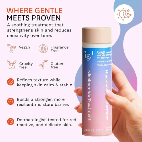 Vista 4 de Fig.1 Recarga de suero facial de niacinamida para pieles sensibles 4% de niacinamida, suero brillante e hidratante para cara, tratamiento