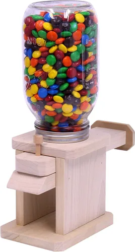 Vista 3 de Dispensador de dulces en tarro hecho en Amish, ideal para M&M, cacahuetes o gomitas