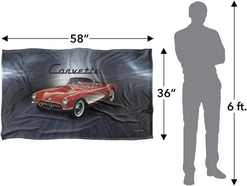 Vista 5 de Trevco Chevrolet Corvette Shine Silky Touch - Manta súper suave de 36 x 58 pulgadas