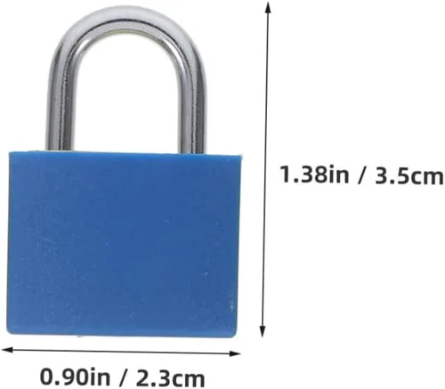 Vista 2 de Mini cerradura de equipaje de metal con candados de colores clave para mochilas, maletas y casilleros escolares, construcción para viajes y seguridad