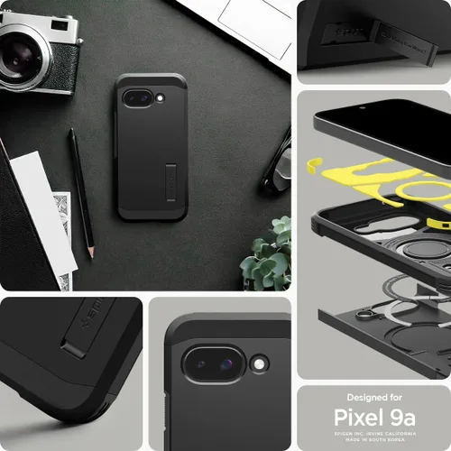 Vista 2 de Spigen Funda para Pixel 9a, Tough Armor (Ai) MagFit (2025) [Compatible con accesorios MagSafe] - Negro