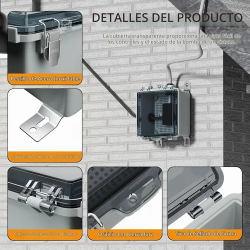 Vista 4 de Joinfworld 6x6x4 Outdoor Electrical Box Weatherproof Junction Box