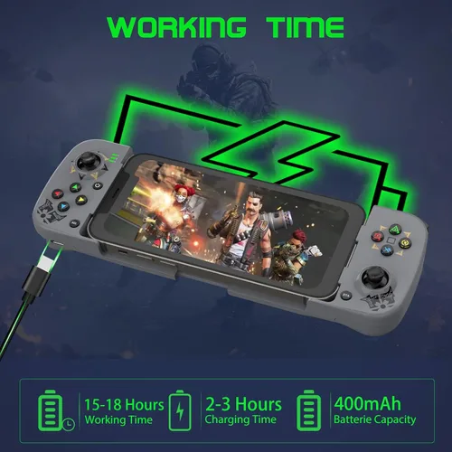 Vista 4 de Megadream Controlador de videojuegos móvil para iPhone iOS Android PC funciona con iPhone 14131211X, iPad, Samsung Galaxy, TCL, tablet, Apex