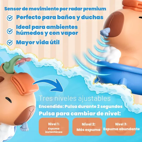 Vista 3 de UNEEDE Capybara - Dispensador de jabón de manos, espuma automática sin contacto con sensor avanzado, IP7 impermeable, portátil y recargable