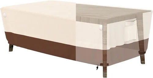 Vista 12 de Tuyeho Funda para muebles de patio, 48 x 28 x 13 pulgadas, tela Oxford duradera y resistente, para exteriores, rectangular, impermeable y resistente