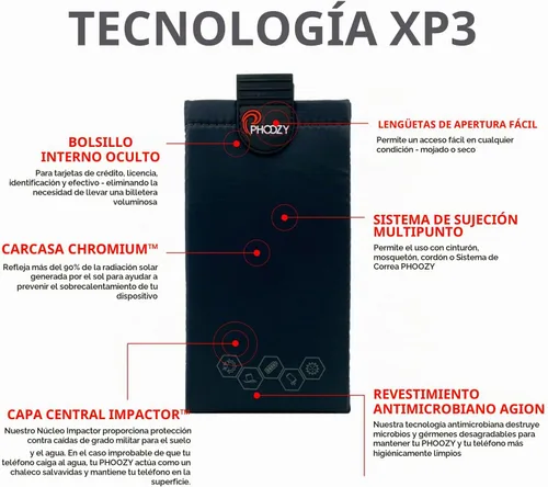 Vista 6 de PHOOZY XP3 Funda Térmica Ultra-Resistente para Teléfono para Frío Extremo Funda Aislada para Teléfono Extiende la Vida de la Batería 4X Equipo