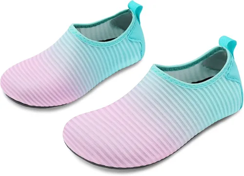 Vista 2 de Scurtain - Zapatos acuáticos para niños, calcetines acuáticos de secado rápido con sensación de pies descalzos para niños, niñas y bebés con suela