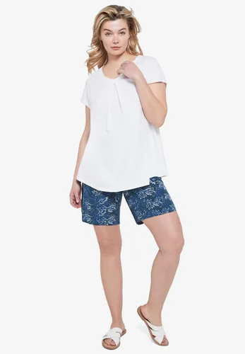 Vista 4 de Ellos Camiseta con cuello en V torcido en talla grande