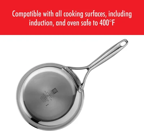 Vista 8 de ZWILLING Energy Plus - Sartén antiadherente de cerámica de acero inoxidable de 8 pulgadas