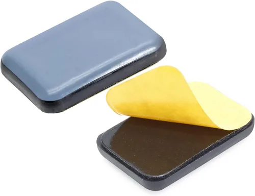 Vista 3 de 24 deslizadores de teflón autoadhesivos para muebles, de 1.35 x 0.98 pulgadas, rectangulares para muebles, almohadillas móviles para alfombras