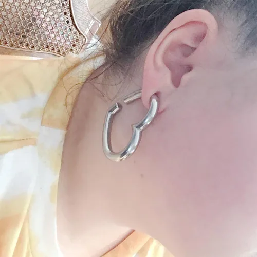 Vista 5 de LADEMAYH 2 piezas pesas para orejas estiradas, joyería corporal, ajuste mínimo de calibre 6g a 1 pulgada con estilo de corazón, aro, pájaro de acero