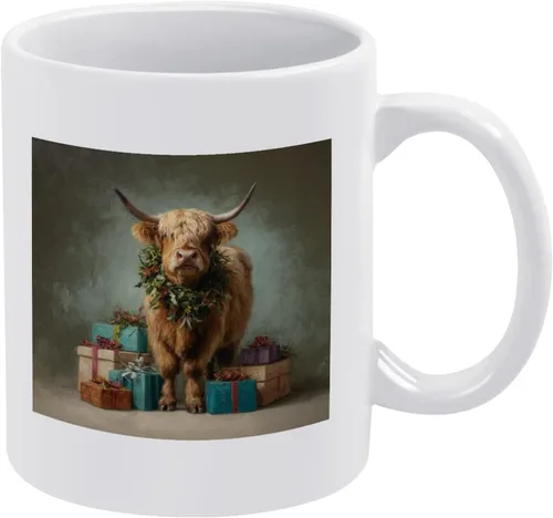 Vista 10 de Coffee Cups Ceramic Highland Cow Mug Mothers Day Gifts For Mom Highland Cow Gifts Personalized Gifts for Birthday Mother's Day Christmas